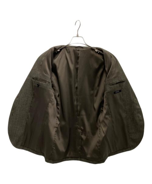 MICHEL KLEIN HOMME（ミッシェルクラン オム）MICHEL KLEIN HOMME (ミッシェルクラン オム) ツイード調コンバーチブルジャケット ブラウン サイズ:SIZE51の古着・服飾アイテム