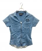 HARLEY-DAVIDSONハーレーダビッドソン）の古着「ジップシャツ」｜ブルー