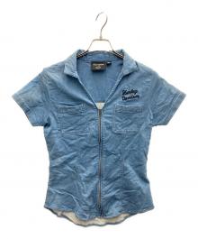 HARLEY-DAVIDSON（ハーレーダビッドソン）の古着「ジップシャツ」｜ブルー