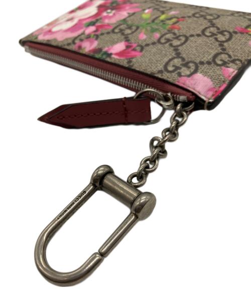 GUCCI（グッチ）GUCCI (グッチ) GGブルームス コインケース グレー×ピンクの古着・服飾アイテム