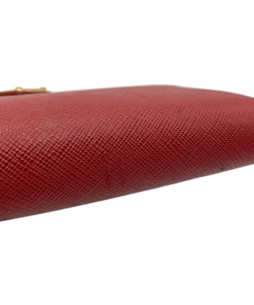 PRADA（プラダ）PRADA (プラダ) ラウンドファスナー長財布 レッドの古着・服飾アイテム