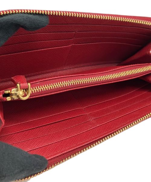 PRADA（プラダ）PRADA (プラダ) ラウンドファスナー長財布 レッドの古着・服飾アイテム