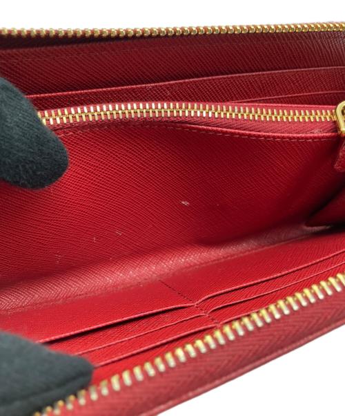 PRADA（プラダ）PRADA (プラダ) ラウンドファスナー長財布 レッドの古着・服飾アイテム