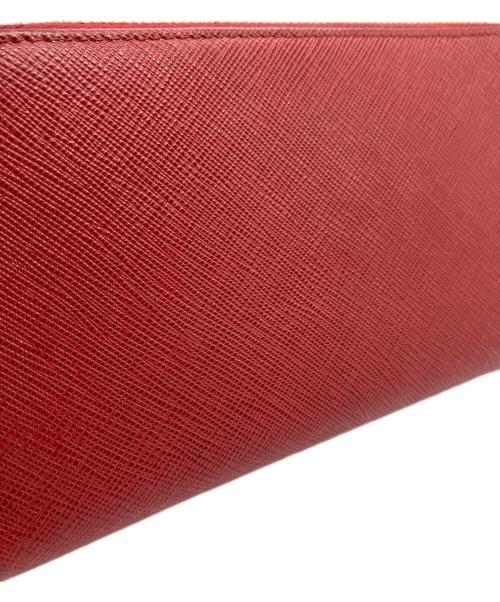 PRADA（プラダ）PRADA (プラダ) ラウンドファスナー長財布 レッドの古着・服飾アイテム