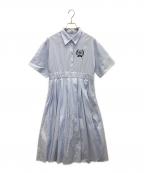 furfurファーファー）の古着「シャツワンピース」｜スカイブルー