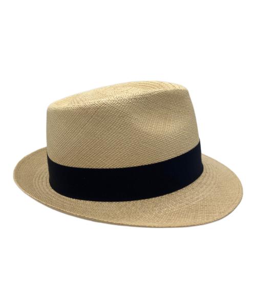 BUNJIROW（ブンジロウ）BUNJIROW (ブンジロウ) パナマハット アイボリー×ネイビー サイズ:S 55cmの古着・服飾アイテム