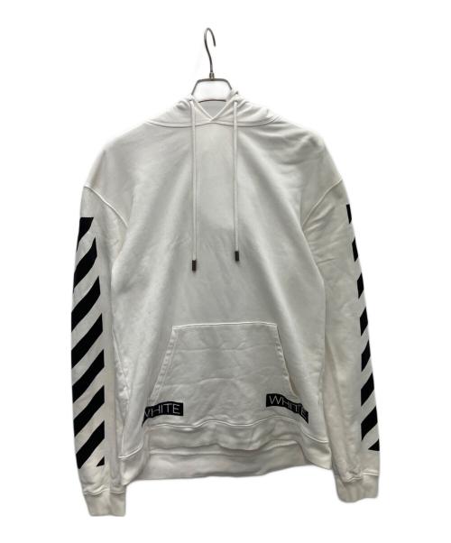 OFFWHITE（オフホワイト）OFFWHITE (オフホワイト) Blue Collar Hoodie ホワイト×ブラック サイズ:SIZE Lの古着・服飾アイテム