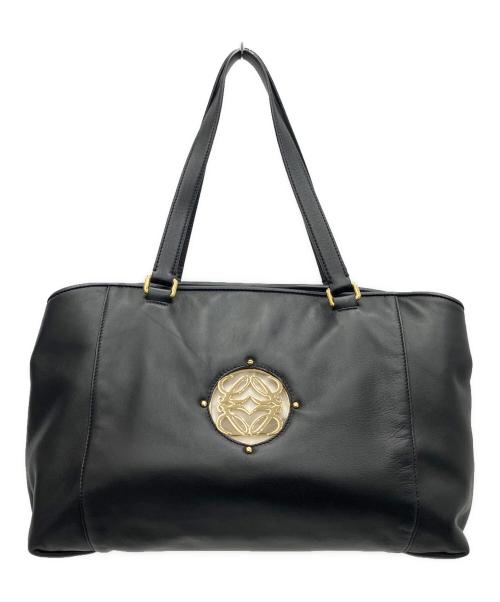 LOEWE（ロエベ）LOEWE (ロエベ) アナグラム マイアトート ブラック×ゴールドの古着・服飾アイテム