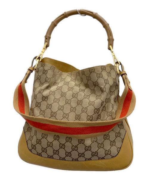 GUCCI（グッチ）GUCCI (グッチ) バンブーハンドル2WAYバッグ ブラウンの古着・服飾アイテム