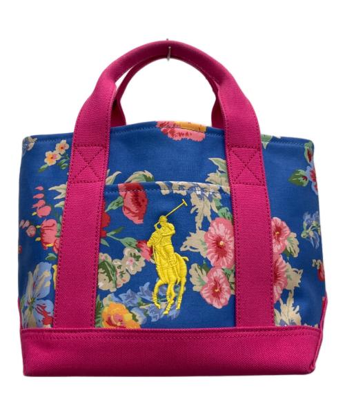 RALPH LAUREN（ラルフローレン）RALPH LAUREN (ラルフローレン) ハンドバッグ スカイブルー×ショッキングピンクの古着・服飾アイテム