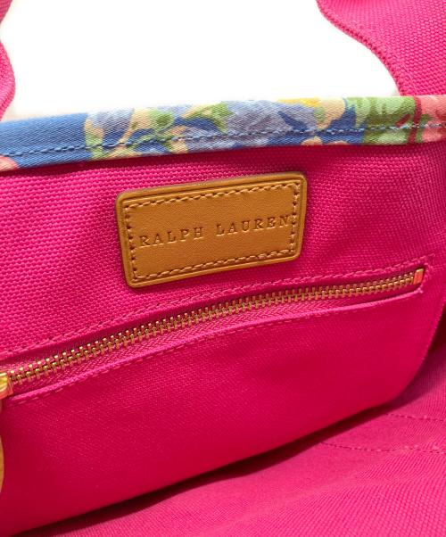 RALPH LAUREN（ラルフローレン）RALPH LAUREN (ラルフローレン) ハンドバッグ スカイブルー×ショッキングピンクの古着・服飾アイテム