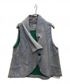Cube-Cubeキューブ キューブ）の古着「カリカリスーパー裏毛 ベスト」｜ブルー×グレー