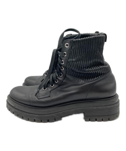 Gianvito Rossi（ジャンヴィト ロッシ）Gianvito Rossi (ジャンヴィト・ロッシ) コンバットブーツ ブラック サイズ:SIZE37の古着・服飾アイテム