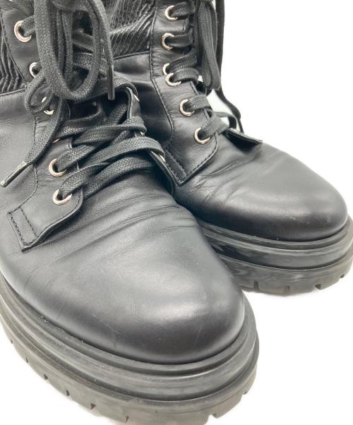 Gianvito Rossi（ジャンヴィト ロッシ）Gianvito Rossi (ジャンヴィト・ロッシ) コンバットブーツ ブラック サイズ:SIZE37の古着・服飾アイテム