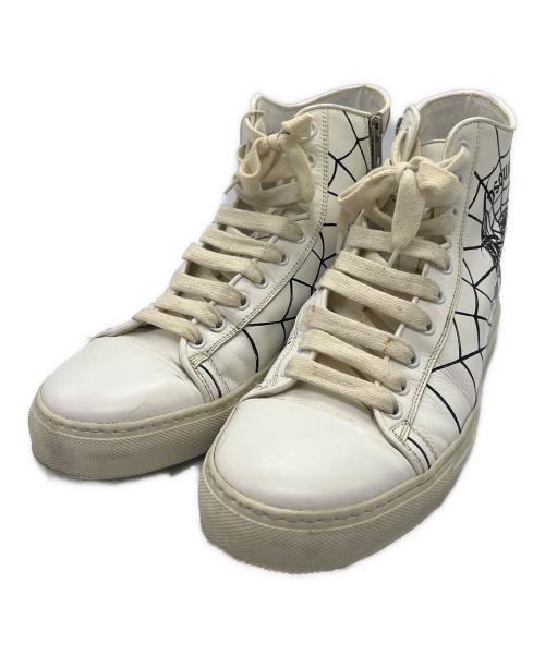 DSQUARED2（ディースクエアード）DSQUARED2 (ディースクエアード) サイドジップハイカットスニーカー ホワイト サイズ:25の古着・服飾アイテム