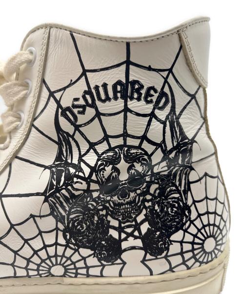 DSQUARED2（ディースクエアード）DSQUARED2 (ディースクエアード) サイドジップハイカットスニーカー ホワイト サイズ:25の古着・服飾アイテム