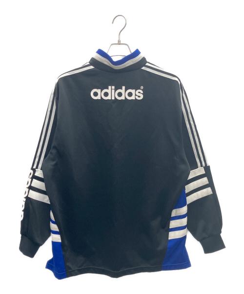 adidas（アディダス）adidas (アディダス) ハーフジップジャージ ブルー×ブラック サイズ:XOの古着・服飾アイテム