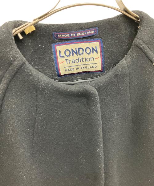 LONDON Tradition（ロンドントラディション）LONDON Tradition (ロンドントラディション) ノーカラーコート ブラック サイズ:Sの古着・服飾アイテム