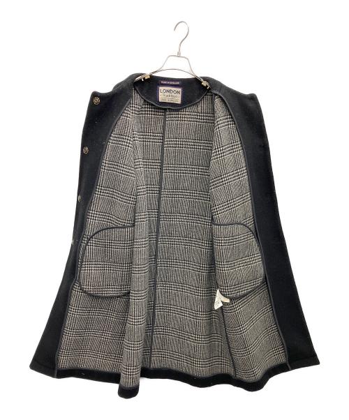 LONDON Tradition（ロンドントラディション）LONDON Tradition (ロンドントラディション) ノーカラーコート ブラック サイズ:Sの古着・服飾アイテム