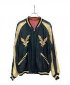 テーラー東洋テーラートウヨウ）の古着「Early 1950s Style Acetate Souvenir Jacket “JAPAN MAP” × “EAGLE & DRAGON”」｜ブラック×ゴールド