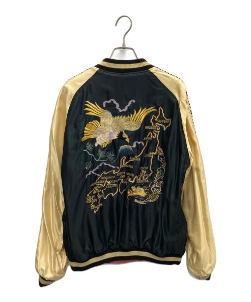 テーラー東洋（テーラートウヨウ）テーラー東洋 (テーラートウヨウ) Early 1950s Style Acetate Souvenir Jacket “JAPAN MAP” × “EAGLE & DRAGON”  ブラック×ゴールド サイズ:-の古着・服飾アイテム