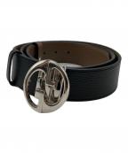GUCCIグッチ）の古着「レザーベルト」｜ブラック×ブラウン