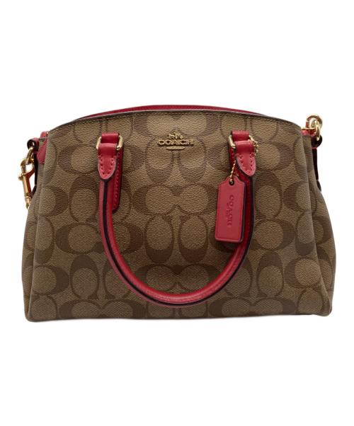 COACH（コーチ）COACH (コーチ) 2WAYショルダーバッグ ワインレッド×ブラウンの古着・服飾アイテム