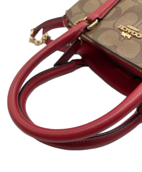 COACH（コーチ）COACH (コーチ) 2WAYショルダーバッグ ワインレッド×ブラウンの古着・服飾アイテム