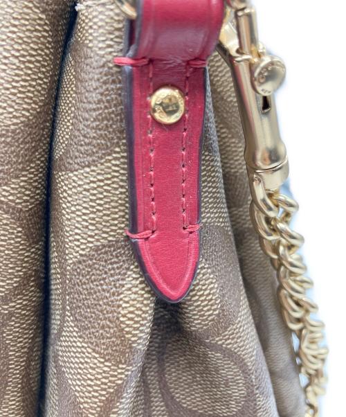 COACH（コーチ）COACH (コーチ) 2WAYショルダーバッグ ワインレッド×ブラウンの古着・服飾アイテム