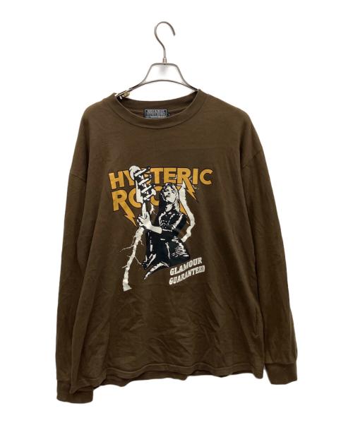 Hysteric Glamour（ヒステリックグラマー）Hysteric Glamour (ヒステリックグラマー) 長袖カットソー ブラウン サイズ:Lの古着・服飾アイテム