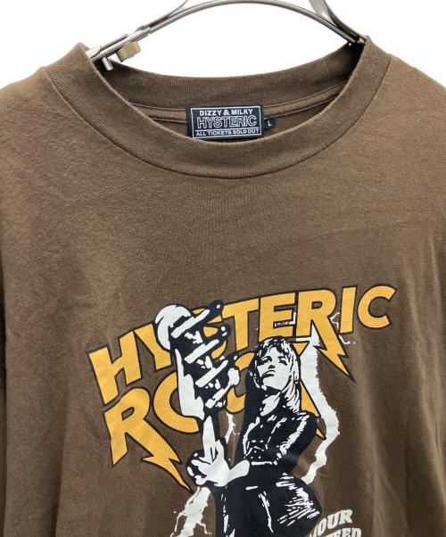 Hysteric Glamour（ヒステリックグラマー）Hysteric Glamour (ヒステリックグラマー) 長袖カットソー ブラウン サイズ:Lの古着・服飾アイテム