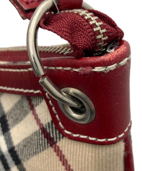 BURBERRY BLUE LABEL（バーバリーロンドンブルーレーベル）BURBERRY BLUE LABEL (バーバリーロンドンブルーレーベル) ワンショルダーバッグ レッド×ベージュの古着・服飾アイテム