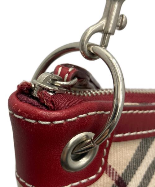 BURBERRY BLUE LABEL（バーバリーロンドンブルーレーベル）BURBERRY BLUE LABEL (バーバリーロンドンブルーレーベル) ワンショルダーバッグ レッド×ベージュの古着・服飾アイテム