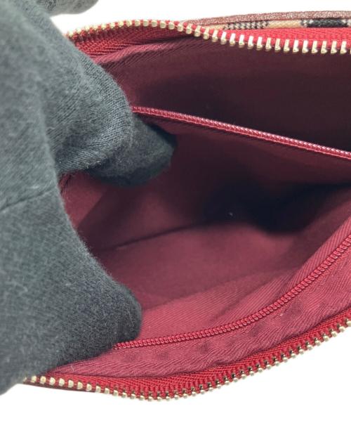 BURBERRY BLUE LABEL（バーバリーロンドンブルーレーベル）BURBERRY BLUE LABEL (バーバリーロンドンブルーレーベル) ワンショルダーバッグ レッド×ベージュの古着・服飾アイテム