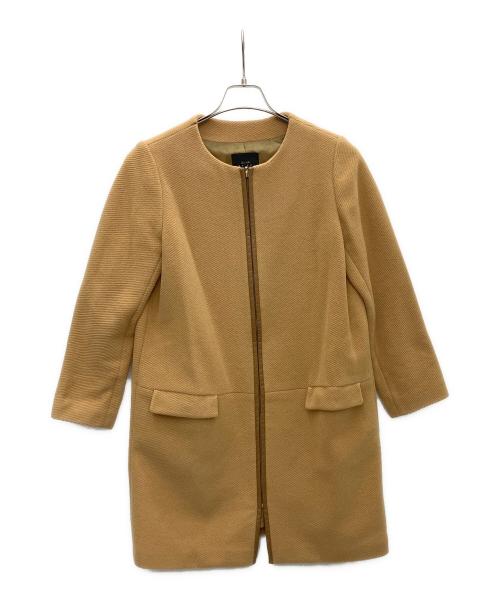Noble（ノーブル）Noble (ノーブル) ノーカラーコート ブラウン サイズ:SIZE36の古着・服飾アイテム