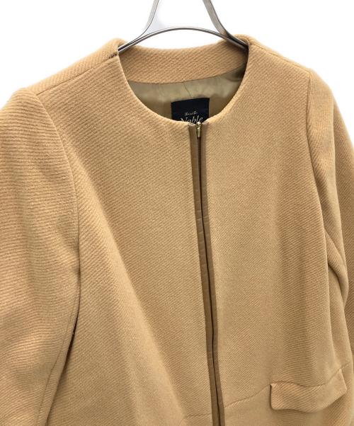 Noble（ノーブル）Noble (ノーブル) ノーカラーコート ブラウン サイズ:SIZE36の古着・服飾アイテム