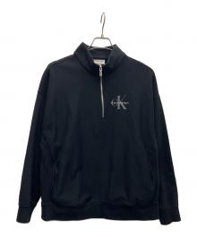 Calvin Klein Jeans（カルバンクラインジーンズ）の古着「プレミアムテリーモノグラムスウェットプルオーバー」｜ブラック