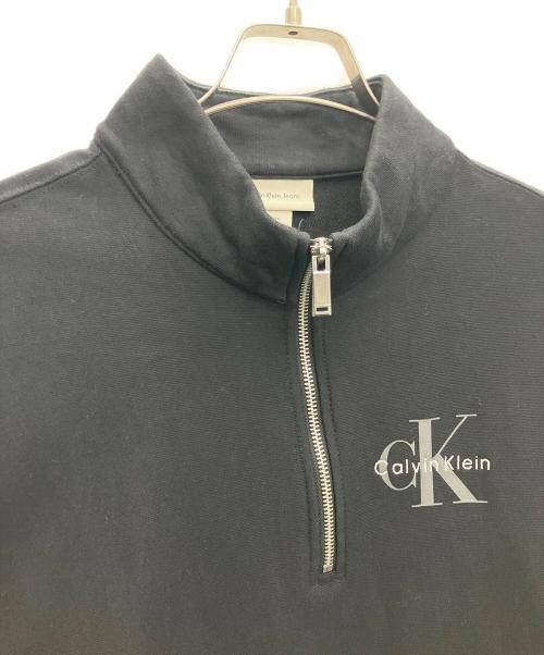 Calvin Klein Jeans（カルバンクラインジーンズ）Calvin Klein Jeans (カルバンクラインジーンズ) プレミアムテリーモノグラムスウェットプルオーバー ブラック サイズ:Sの古着・服飾アイテム