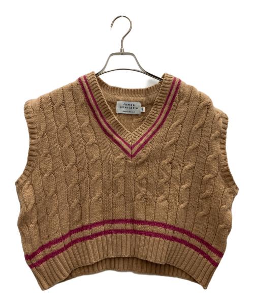 James Charlotte（ジェームスシャルロット）James Charlotte (ジェームスシャルロット) ニットベスト ブラウン サイズ:SIZE40の古着・服飾アイテム