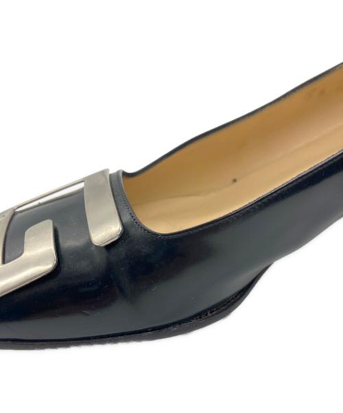 GUCCI（グッチ）GUCCI (グッチ) Gロゴスクエアトゥパンプス ブラック サイズ:37　1/2Cの古着・服飾アイテム