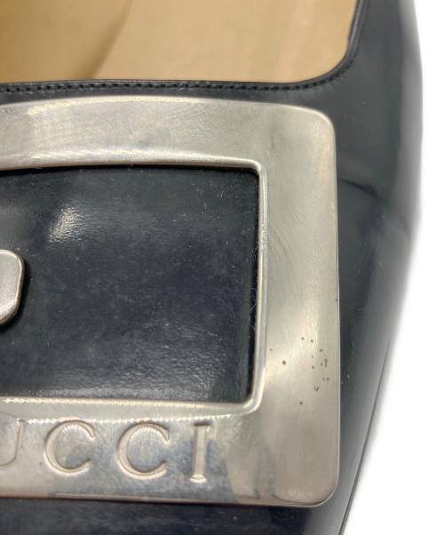 GUCCI（グッチ）GUCCI (グッチ) Gロゴスクエアトゥパンプス ブラック サイズ:37　1/2Cの古着・服飾アイテム