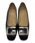 中古・古着 GUCCI (グッチ) Gロゴスクエアトゥパンプス ブラック サイズ:37　1/2C：5000円
