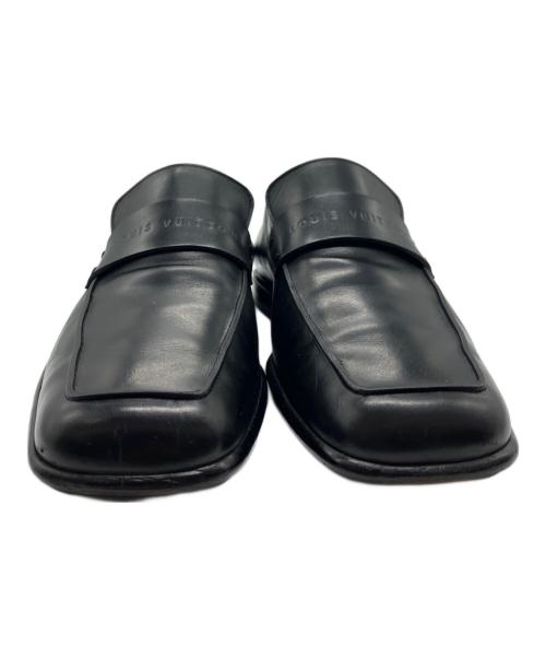 LOUIS VUITTON（ルイ ヴィトン）LOUIS VUITTON (ルイ ヴィトン) スクエアトゥローファー ブラック サイズ:8　1/2の古着・服飾アイテム