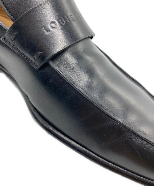 LOUIS VUITTON（ルイ ヴィトン）LOUIS VUITTON (ルイ ヴィトン) スクエアトゥローファー ブラック サイズ:8　1/2の古着・服飾アイテム