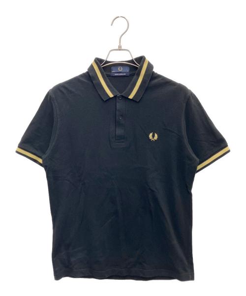 FRED PERRY（フレッドペリー）FRED PERRY (フレッドペリー) ポロシャツ ブラック×イエロー サイズ:SIZE 42の古着・服飾アイテム