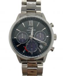 TECHNOS（テクノス）の古着「TECHNOS テクノス 腕時計 メンズ ソーラー クロノグラフ ブラック」