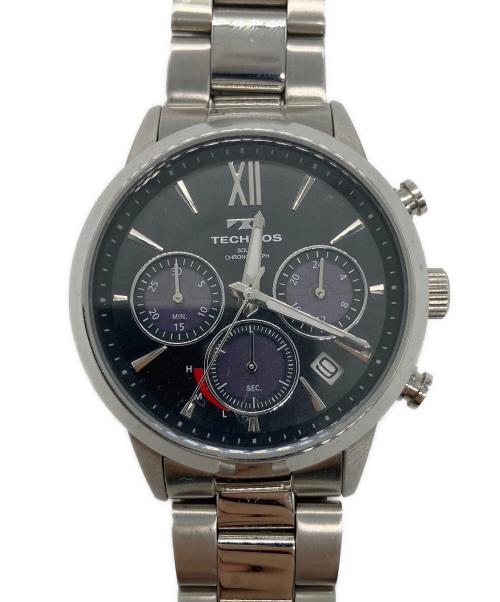 TECHNOS（テクノス）TECHNOS (テクノス) TECHNOS テクノス 腕時計 メンズ ソーラー クロノグラフ ブラックの古着・服飾アイテム