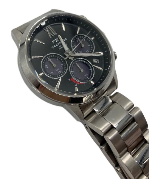 TECHNOS（テクノス）TECHNOS (テクノス) TECHNOS テクノス 腕時計 メンズ ソーラー クロノグラフ ブラックの古着・服飾アイテム