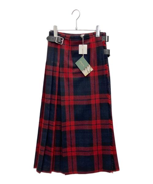 O'NEIL OF DUBLIN（オニールオブダブリン）O'NEIL OF DUBLIN (オニールオブダブリン) ロングスカート レッド×ブラック サイズ:XS 未使用品の古着・服飾アイテム