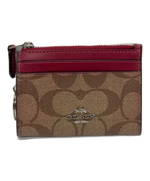 COACH（コーチ）COACH (コーチ) パスケース ブラウン×レッドの古着・服飾アイテム